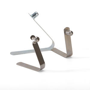 เหล็กสปริงเคลือบผงขึ้นรูปด้วยกรรมวิธีปั๊มขึ้นรูปโลหะ<span class=keywords><strong>แผ่น</strong></span>แบบกำหนดเองได้อย่างแม่นยำ สำหรับคลิปล็อคเสาเต็นท์ - Product Image 1