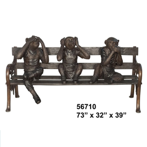 Venta al por mayor Paraíso al aire libre decorado tamaño real de bronce <span class=keywords><strong>tres</strong></span> <span class=keywords><strong>sabios</strong></span> mono jardín estatuas de animales - Product Image 4