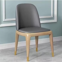 Chaises de salle à manger en cuir nordique, design moderne et luxueux, vente flash VL, bois massif