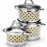 Batterie de cuisine écologique classique BMS de haute qualité couvercle en verre poli poignées amovibles Compatible au gaz pour la cuisine à domicile