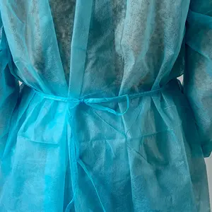 2023 Offre Spéciale robe dentaire jetable 120x140cm manchette élastique de couleur bleue