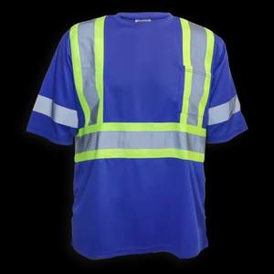 視認性の高い反射安全tシャツカスタムロゴ構造ハイビスワークシャツ長袖男性用Tシャツポケット付き - Product Image 2