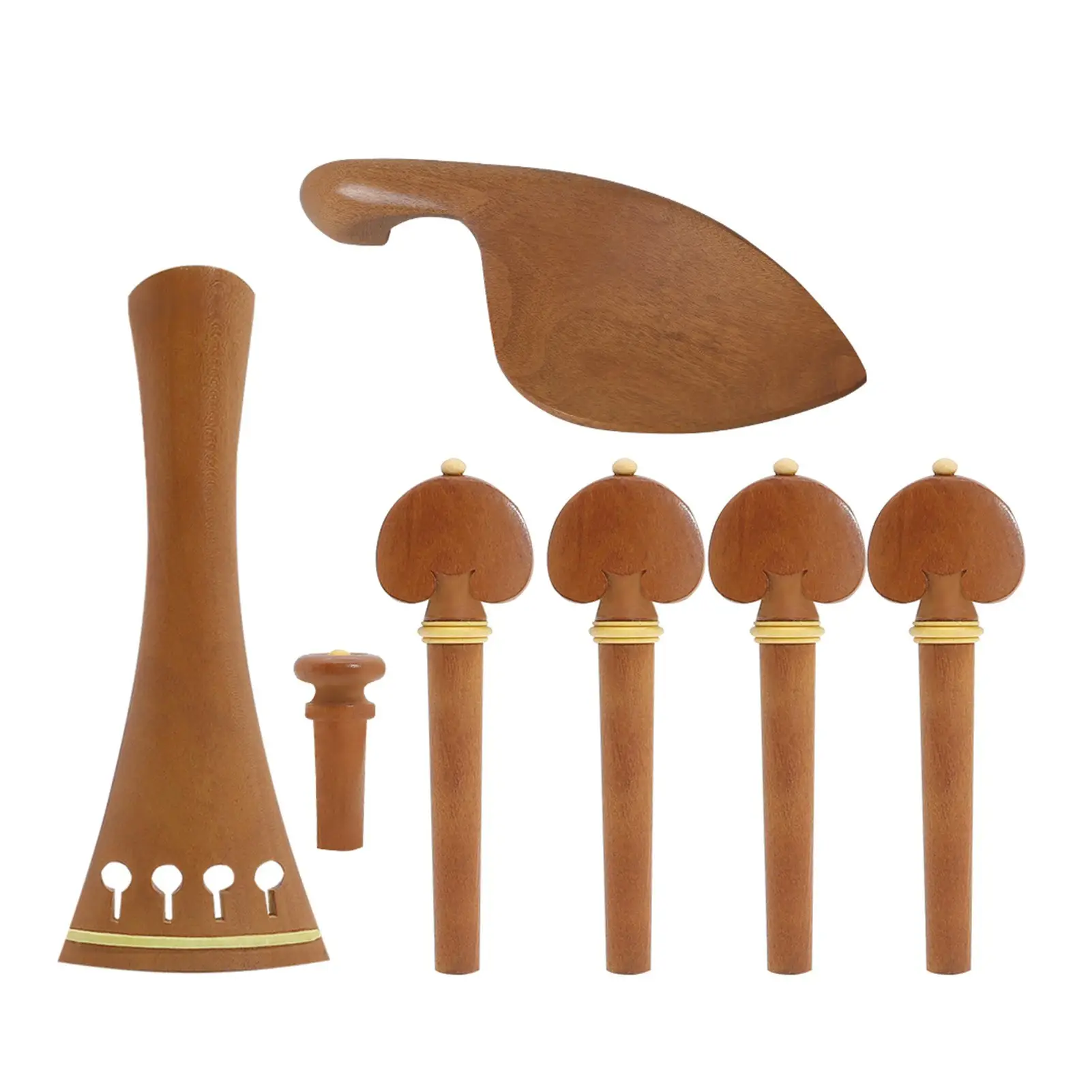 Muslady 4/4 Viool Accessoire Onderdelen Set Jujube Hout Met Staartstuk Chin Rest End Pin Stemsleutels