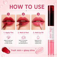 Teinte à lèvres et huile à lèvres 2-en-1 effet peel-off, style coréen ODM, hydratante, brillante, légère, double embout, pour des lèvres éclatantes et séduisantes