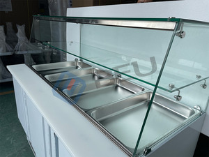 Thương mại duy nhất nhiệt độ thép không gỉ salad Bar hiển thị tủ lạnh làm mát bằng không khí bánh pizza truy cập hàng đầu salad Showcase - Product Image 5