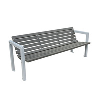 Banc en bois composite résistant à la rouille, pour l'extérieur, résistant aux intempéries, usage commercial, robuste, pour les parcs municipaux, sièges publics