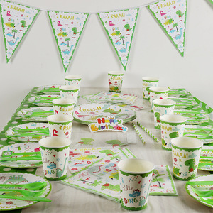 Artículos para Fiestas Temáticas de Dinosaurios, Vasos de Papel, Platos de Papel, Servilletas, Juego de Vajilla Desechable, Artículos para Fiestas de Cumpleaños Infantiles - Product Image 3
