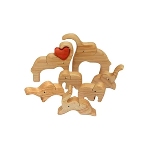 Coeur mariage cadeau de noël éléphant <span class=keywords><strong>famille</strong></span> ornements bois éléphant décor à la maison - Product Image 4