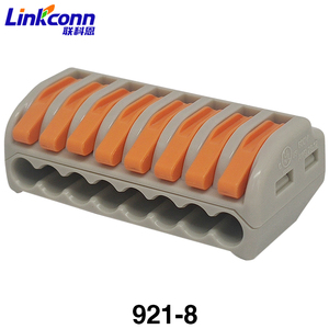 8-Pin Quick Connect <b>Terminal</b> Block 450V 32A 921-8 Wire Connector 8-Pole Grey Transparent Lever Type For Wire Connections - Product Image 4