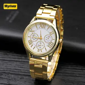 Myriver นาฬิกาควอตซ์สแตนเลสสำหรับผู้หญิง,นาฬิกาข้อมือกลไกจักรกลสำหรับใส่ทำงานหรูหรา