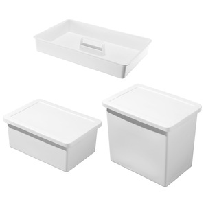 <b>Plastic</b> <b>Storage</b> Box Rectangle Food Container LKL 093 LKL 095 Standing Type Solid Color For Home And Dormitory Use - Product Image 5
