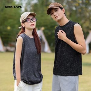 Débardeur sans manches surdimensionné en coton 100% de haute qualité, 230 g/m², lavé à la pierre, taille plus, style streetwear, avec logo personnalisé YC5507 - Product Image 2