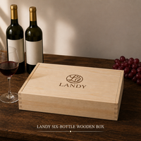 Premium 6-Flaschen Holz-Weinkiste aus Naturkiefernholz mit Schiebedeckel Fingerverzahnte Weinaufbewahrungsbox Großhandel OEM
