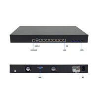 Firewall PC de 1U para Montaje en Rack, Intel I5 6400, 8 Puertos LAN, 4 Puertos 10G SFP, WiFi, 4G, Compatible con Linux, AES NI y Wake on LAN, Dispositivo de Red