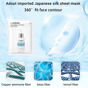 Masque facial hydratant LANBENA à l'acide hyaluronique, soin de la peau, masque en feuille, sans cruauté envers les animaux - Product Image 3