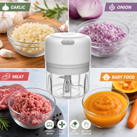 Procesador de Alimentos Inalámbrico de 5W con Carcasa de Plástico para Jengibre, Chile, Frutas, Carne, Especias, Frijoles - Nuevo Molinillo de Ajo de 250ML