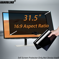 Filtre de confidentialité bidirectionnel en PET de qualité supérieure, facile à installer, protection d'écran anti-espion pour moniteur 31,5 pouces 16:9, vente en gros d'usine