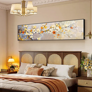 Peinture à l'huile florale moderne originale sur toile peinte à la main de belles fleurs décoration murale pour la maison - Product Image 1