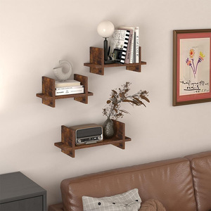 Wall-mounted <b>shelf</b>, living room wall decoration partition, bathroom minimalist toiletries storage <b>rack</b>, solid wood <b>shelf</b> - Product Image 1