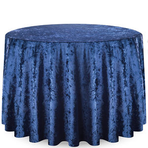 Mantel Redondo de Terciopelo Azul Marino y Verde de 120 Pulgadas, Técnica No Tejida, para Decoración de Eventos de Comedor, Bodas y Fiestas, Venta al por Mayor - Product Image 3