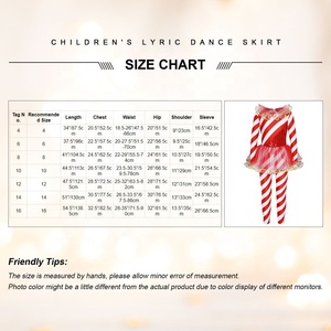 Vestido Tutú de Elfo con Rayas de Bastón de Caramelo Navideño para Niñas de 4 a 16 Años, Disfraz de Ballet para Niñas, Ropa de Baile Navideña para Actuaciones en Escenario - Product Image 6