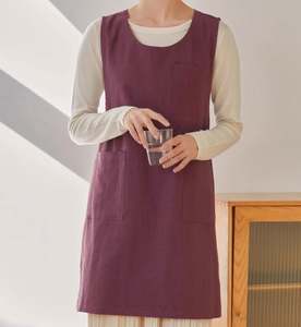 Delantal de Peluquería Rosa, Delantal de Lino con Bolsillos, Delantales de Talla Grande para Mujer - Product Image 6