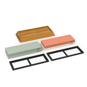 Set complet de pierre à aiguiser pour couteaux en bambou 400 pierre à eau 1000 grain - Product Image 2