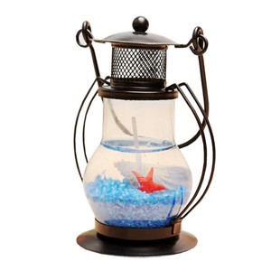 Lanterne en verre colorée, porte-bougie rond en fer forgé, écologique, cadeau de la Saint-Valentin, décoration - Product Image 5