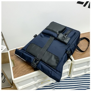 Alta calidad 17 pulgadas personalizado Simple impermeable adolescente Roll Top mochilas escolares al aire libre viaje de negocios portátil mochila para hombres - Product Image 3
