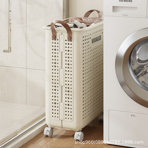 Visualize Collapsible Laundry <b>Basket</b> Rectangle Foldable With Wheels For Home Clothes <b>Storage</b> - Product Image 3