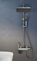 Ensemble de robinet de douche piano extérieur mural chaud et froid système de mélangeur de pluie avec noyau de valve en céramique pour salle de bain