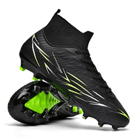 Vente en gros directe usine : Crampons de football à coupe haute avec crampons Jumbo en cuir PU, logo personnalisé, gamme complète de tailles/couleurs, pour terrain synthétique, printemps/hiver