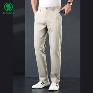Pantalons en <span class=keywords><strong>lin</strong></span> pour hommes OEM pantalons décontractés haut de gamme pantalons Chino d'affaires légers en soie de glace d'été droits et amples hommes - Product Image 4