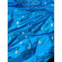 Tissu de soie Banarasi jaune au mètre