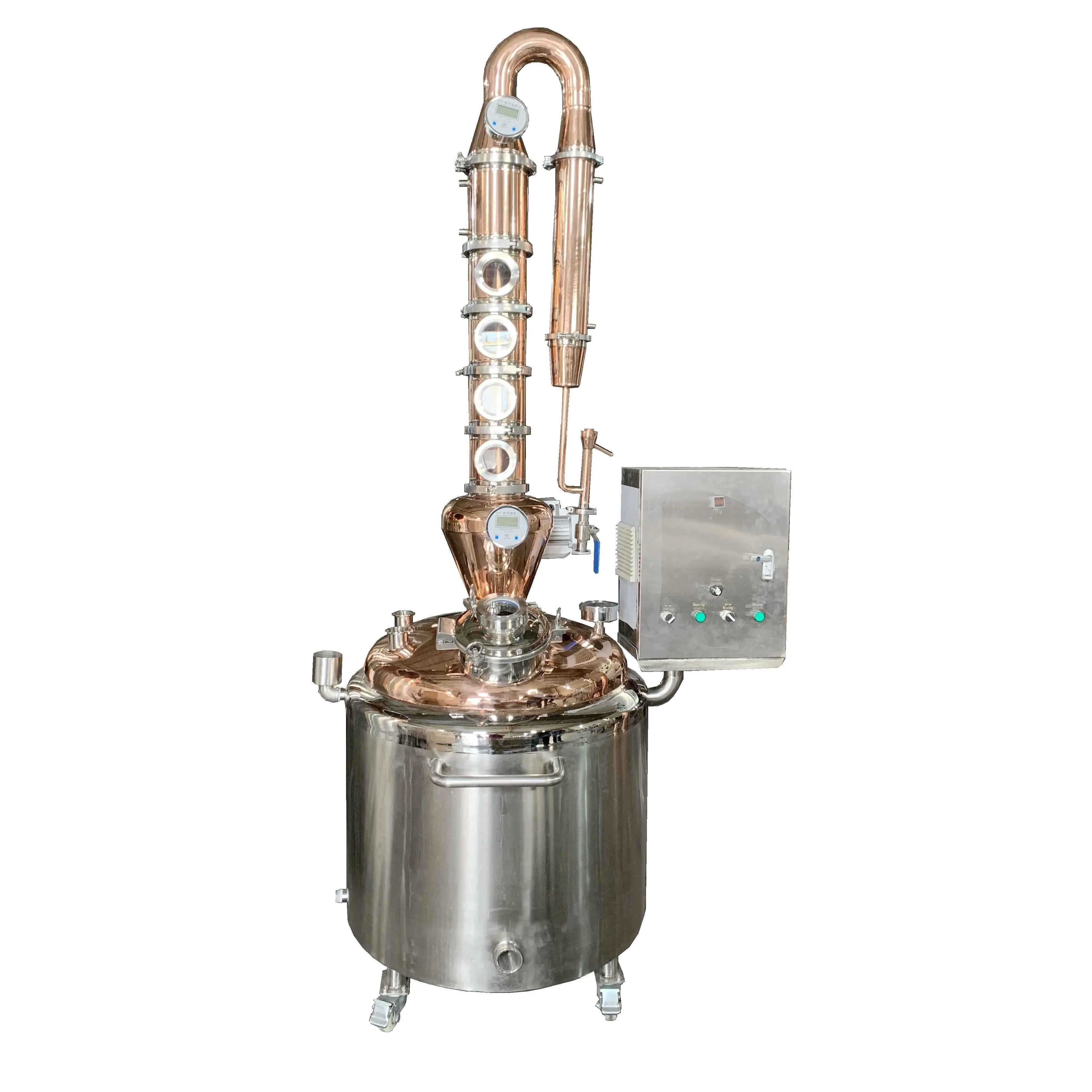200L/ 300L /400L Stainess/Peralatan Penyuling Rumah Tembaga Kolom Distilasi Refluks Moonshine Stills