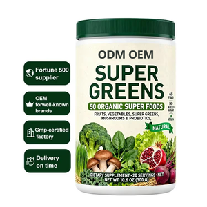 Superalimento Orgánico en Polvo Super Greens, Frutas, Verduras, Hongos y Probióticos, Suplemento para Apoyar la Energía - Product Image 1