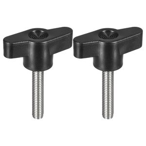 Tornillos de mariposa con perilla en T M4 M5 M6 de 5/16'' 18x3 con agarre moleteado, acero inoxidable, zincado, 40 mm, material plástico - Product Image 1