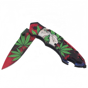 Cuchillo de bolsillo plegable de supervivencia táctica de hoja de acero inoxidable con impresión 3D personalizada con abrebotellas - Product Image 6