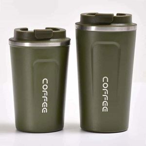 Simple 304 Stainless Steel <b>Coffee</b> Mug Portable Car Thermos Business Office Gift Dual-Drink Mug - Product Image 3
