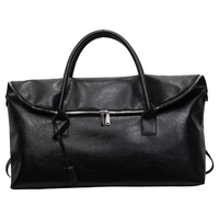 Sac de week-end pliable unisexe en PU vegan, grand sac de voyage à double fermeture éclair, bandoulière réglable, sac à main et sac bandoulière, logo personnalisé