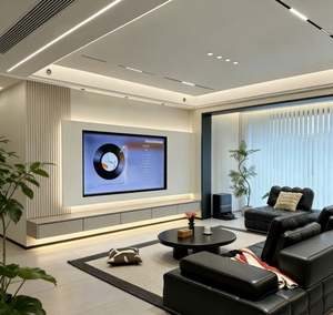 Soporte de TV de Panel de Madera Personalizado BALOM para TV de 60 Pulgadas con Almacenamiento Abierto y Cerrado, Muebles para el Hogar, Sala de Estar u Oficina - Product Image 2