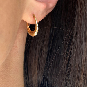 Orecchini a Cerchio a Goccia d'Acqua da Donna, Stile Francese Vintage Minimalista, a Forma di U, Geometrici, Aperti, a Clip, Gioielli di Tendenza - Product Image 4