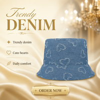 Sombrero de Pescador de Mezclilla Lavada Jacquard de Alta Calidad Personalizado al por Mayor, Gorra Casual Vintage