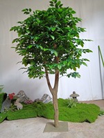 Arbre Artificiel Heureux en Pot, Plante Verte pour Décoration de Salon, Entrée, Bureau, Maison d'Hôtes, Table ou Sol