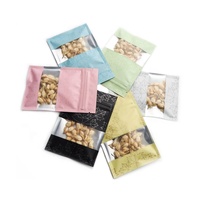 Pochettes de stockage de nourriture d'emballage à fermeture éclair refermable plat de feuille d'érable imprimée sacs avec fenêtre