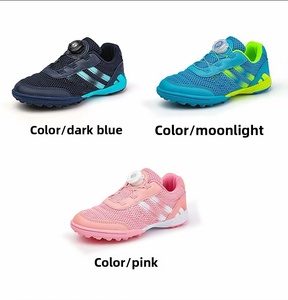 Chaussures de football unisexes respirantes en maille pour enfants et jeunes, crampons de football TF pour terrain synthétique, chaussures de sport d'extérieur à boucle rotative - Product Image 4
