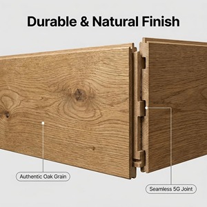 Planches acoustiques en bois d'ingénierie chêne blanc avec support en liège, design industriel, pour appartements, chambres, parcs et usage extérieur - Product Image 4