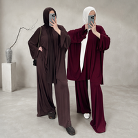 Nouvelle Tunique Ample Unie Confortable et Respirante en Crêpe Tissé pour Femmes Musulmanes du Moyen-Orient, Style Décontracté et Tendance