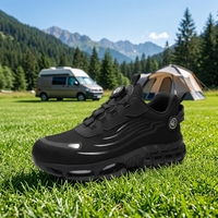Chaussures de course à semelle épaisse avec coussin d'air et boucle rotative automatique, respirantes en mesh, pour hommes et femmes