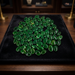 Vente en gros de pierres précieuses en agate verte naturelle personnalisées, coupées en forme de poire, formes variées, pour la fabrication de bijoux - Product Image 3